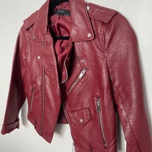 ZARA red leather jacket